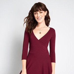 ModCloth | Let's Keep It Short Mini-Dress Burgundy Medium